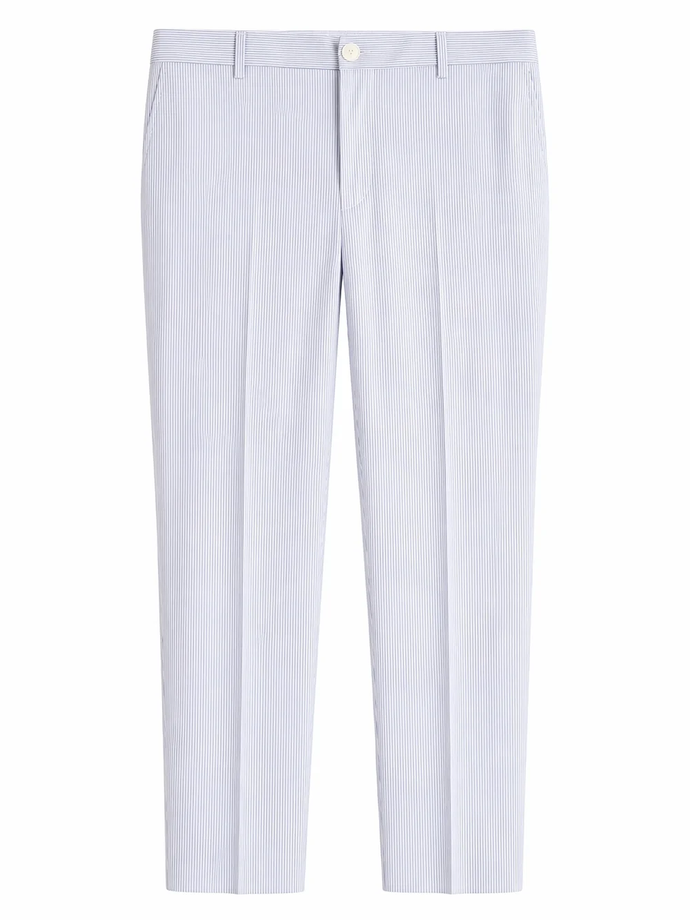 Lauren Ralph Lauren Pinstripe Trousers 18W Blue White Cotton Straight Leg Preppy - Picture 2 of 11